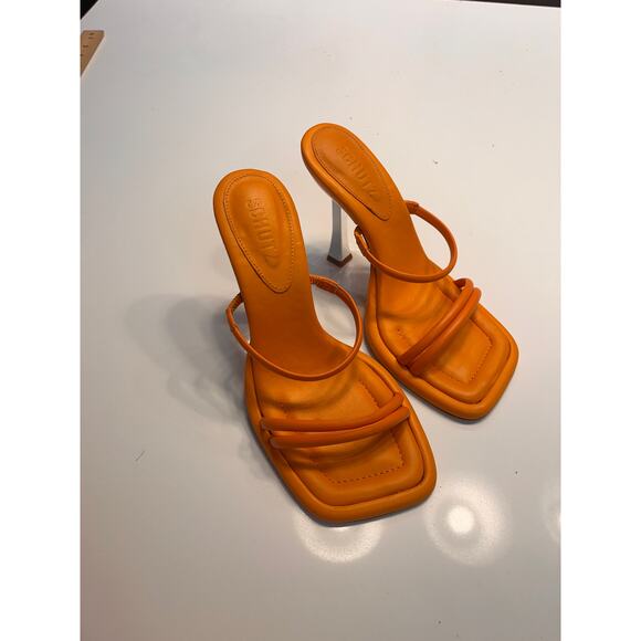 Schutz Agatha Women's Bright Tangerine High Heel Sandals Size 6.5 - Picture 8 of 10